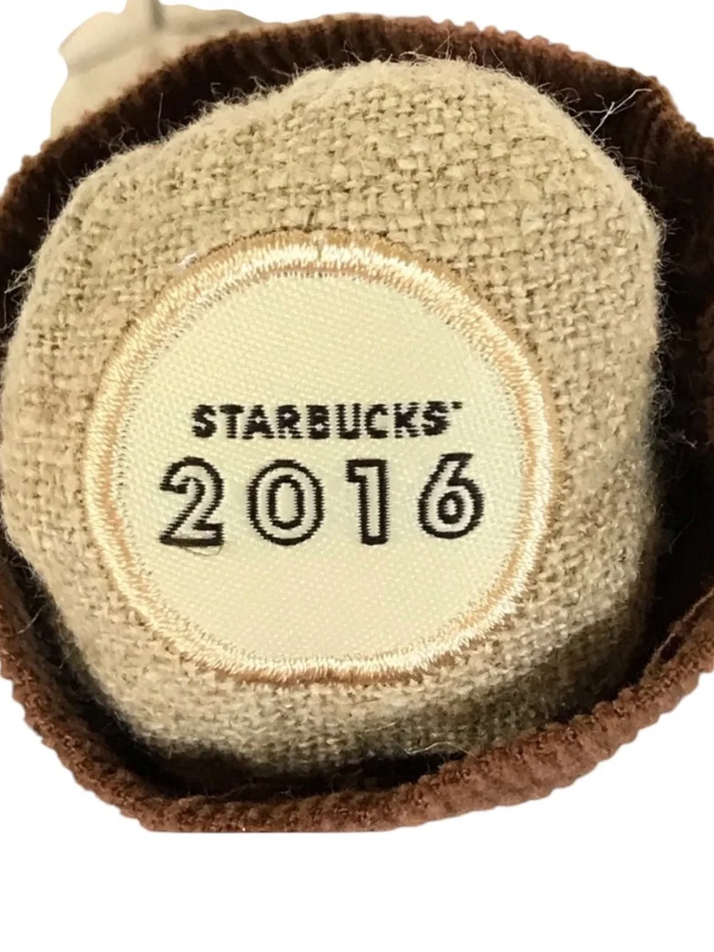 Starbucks Beige Teddy Bear with Dark Brown Apron and Brown Pants